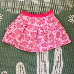 Girls full skirt with pink embroidered flowers